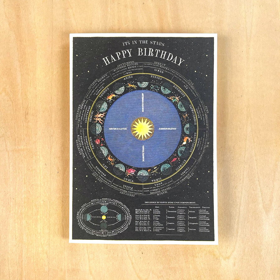 Rakuten - カバリーニ グリーティングカード 星座 HAPPY BARTHDAY バースデーカード ZODIAC 二つ折りカード メッセージカード 封筒付き カヴァリーニ おしゃれ CAVALLINI【 メール便対応】