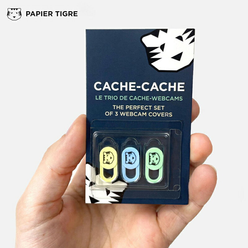 パピエティグル ウェブ カメラカバー 3個セット TORIO CACHE CACHE レンズカバー インカメラ プライバシー保護 セキュリティ iPad PC スマホ トラ タイガー パピエティグル かわいい  