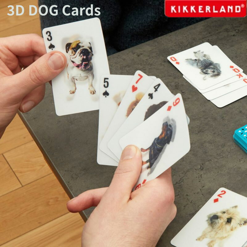 キッカーランド トランプ 犬 3D 立体 イヌ プレゼント Kikkerland 3D DOG Cards 2064D【メール便対応】 【あす楽】