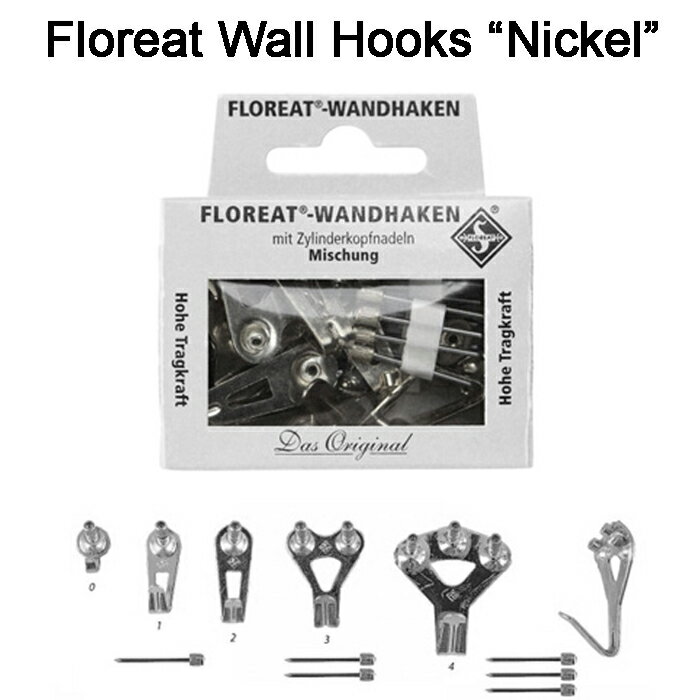 画鋲 フック 壁掛け おしゃれ 目立たない 吊り金 Floreat Wall Hooks “Nickel” フロリートウォールフック “ニッケル” 【メール便】