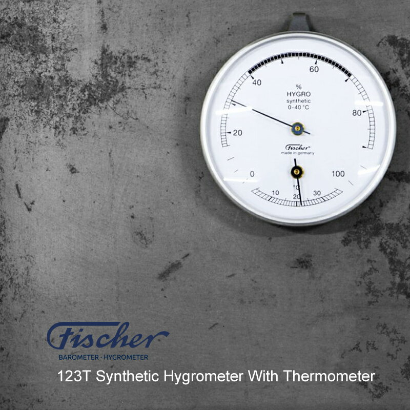 【送料無料】フィッシャー シンセティック ハイグロメーター ウィズ サーモメーター 123T Fischer 温度計 湿度計 温湿度計 シンプル おしゃれ 壁掛け ドイツ コンパクト 【あす楽】