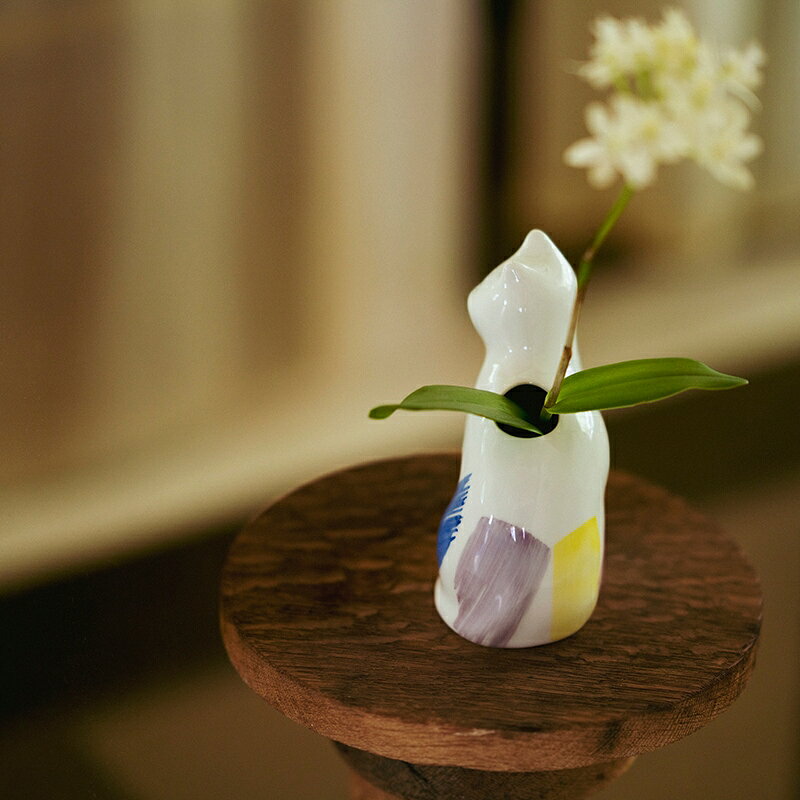 amabro アマブロ ひがしちか 花器 「愛 編む 磁器猫」 zen to 花瓶 フラワーベース 猫 インテリア [3]