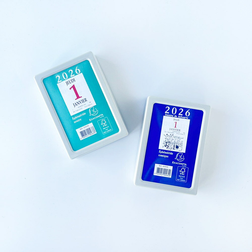 日めくり カレンダー エグザコンタ 2026 EXACOMPTA　おしゃれ コミック 卓上 イラスト 【メール便】