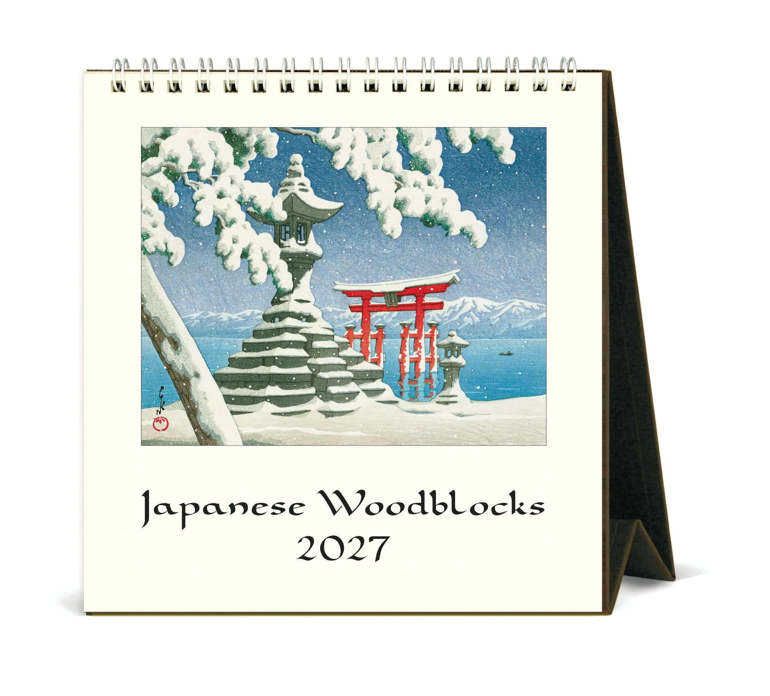 カバリーニ 2027年 カレンダー 卓上 Japanese Woodblocks 日本の版画 おしゃれ CAVALLINI アート【 メール便 】