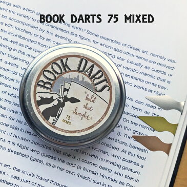 送料無料 ブックダーツ ミックス 75個缶入り BOOK DARTS 金属 ブロンズ ゴールド シルバー 真鍮 ブックマーカー ブックマーク しおり おしゃれ