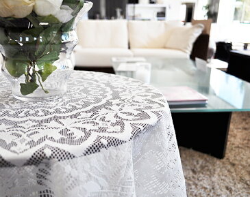 テーブルクロス レース 円形 撥水加工 日本製 【Bonteボンテ】<直径約150cm円形タイプ>
