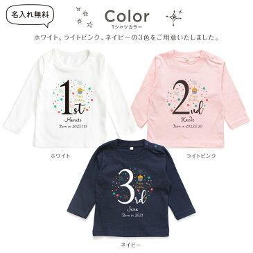 【長袖】名入れ キッズ ベビー 長袖Tシャツ バースデー02 ギフト 80cm 90cm 100cm 110cm 130cm 名前入り 出産祝い 誕生日 プレゼント 男の子 女の子 バースデー 赤ちゃん服 子供服 イニシャル ネーム おしゃれ かわいい 人気 おそろい 兄弟 姉妹 メール便送料無料