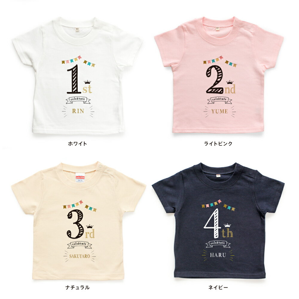 名入れTシャツ キッズ ベビー バースデー 80cm 90cm 100cm 110cm 120cm 130cm 名前入り 出産祝い ギフト 誕生日 男の子 女の子 赤ちゃん服 子供服 ジュニア ネーム おしゃれ かわいい 人気 おそろい 双子 兄弟 姉妹 メール便送料無料