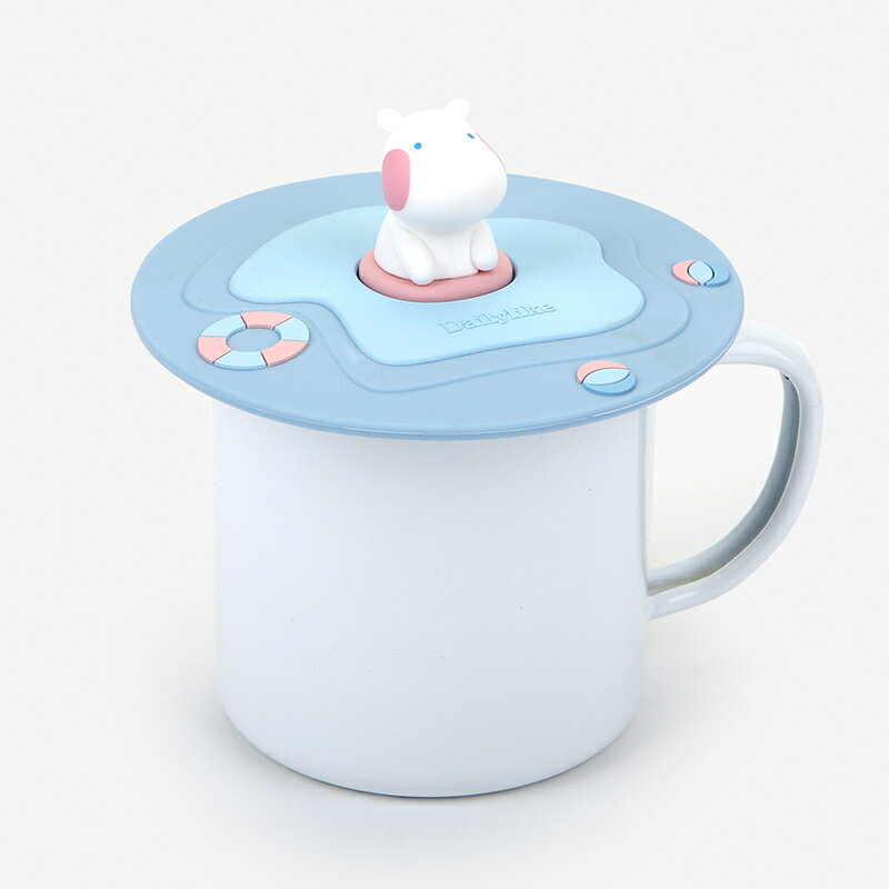 カップカバー Silicone mug lid 02 Swimming hippo／デイリーライク Dailylike かわいい おしゃれ マグカップカバー コップカバー コップのふた コップの蓋 シリコン 110×32mm スイミングヒッポ カバ グッズ 動物 ブランド 韓国