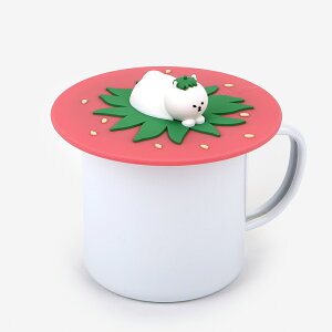 【SALE】送料無料◆カップカバー Silicone mug lid 04 Strawberry cat／デイリーライク Dailylike かわいい おしゃれ マグカップカバー コップカバー コップのふた コップの蓋 シリコン 110×32mm　ストロベリーキャット グッズ ネコ 猫 いちご 苺 ブランド 猫グッズ 雑貨