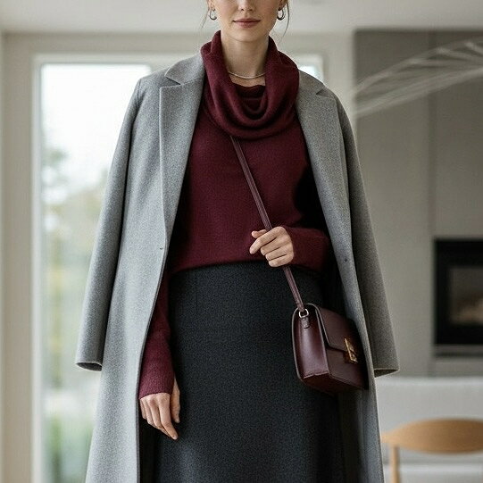 chocolat/eggsオフタートル フィンガースポット ウール ニットプルオーバー