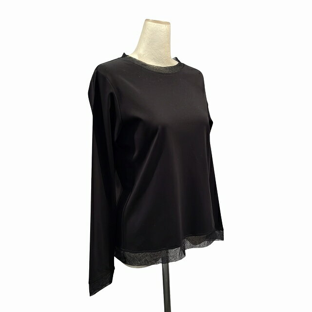 楽天ListycPUPULA（ププラ） アナイアスムースコットン チュールトリム ロングスリーブ カットソー 【レディースファッション 30代 40代 50代 60代】【お取り寄せ商品】