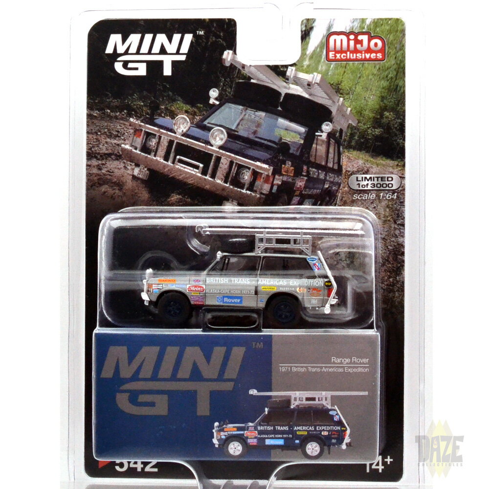 MiJo TOYS -1/64　 RANGE ROVER1971 BRITISH TRANS - AMERICANS EXPEDITION VXC-868K (CHASE CAR)アメリカ　MiJo Toys 限定　レンジ ローバー 1971 ブリティッシュ・トランス-アメリカ・エクスペディション VXC-868K (チェイスカー)