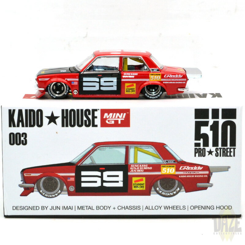 MINI GT 1/64 KAIDO HOUSE 1971 DATSUN 510 PRO STREET-SK510 RED 街道はうす 1971 ダットサン 510 プロストリート - SK510 レッド