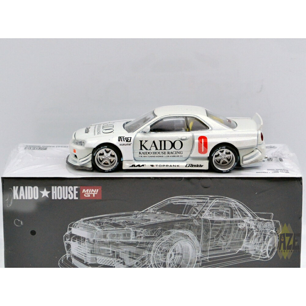 KAIDO HOUSE - NISSAN SKYLINE GT-R(R34) KAIDO WORKS V1 (WHITE)　街道はうす　ニッサン・スカイライン GT-R (R34) 街道ワークス V1 (ホワイト)