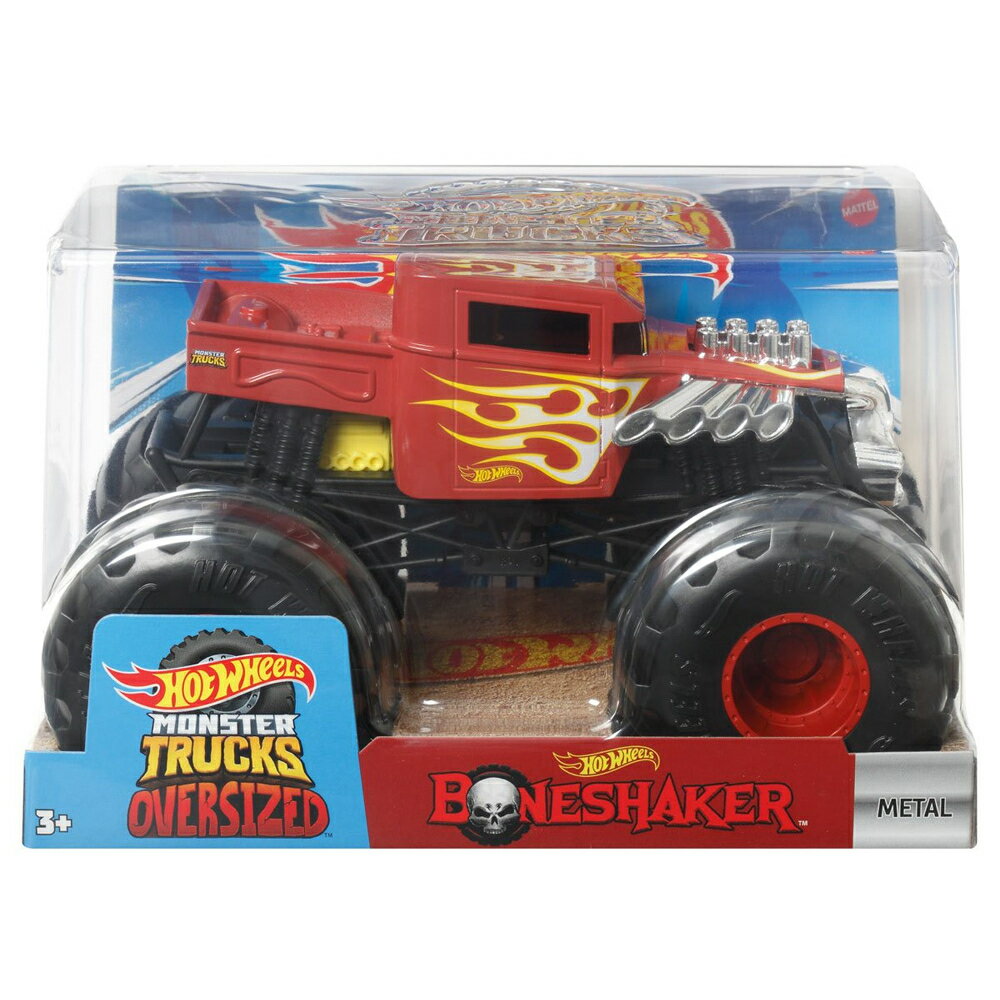 MATTEL HOTWHEELS 1/24 SCALE MONSTER TRUCKS - BONE SHAKER (RED)1/24 スケール　モンスタートラックス - ボーン・シェーカー (レッド)