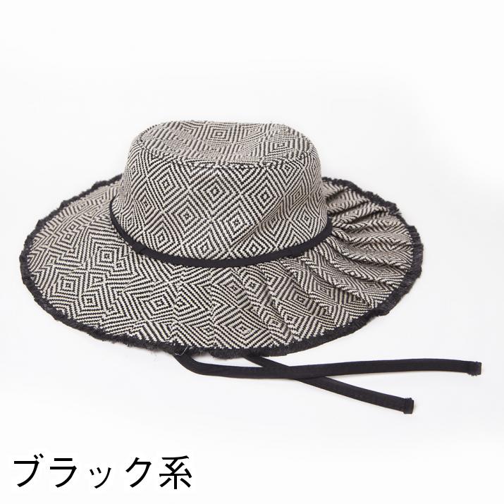 ダイヤ幾何柄シートタックハット ハット レディース 帽子 サファリハット 14+ イチヨン プラス / 103677