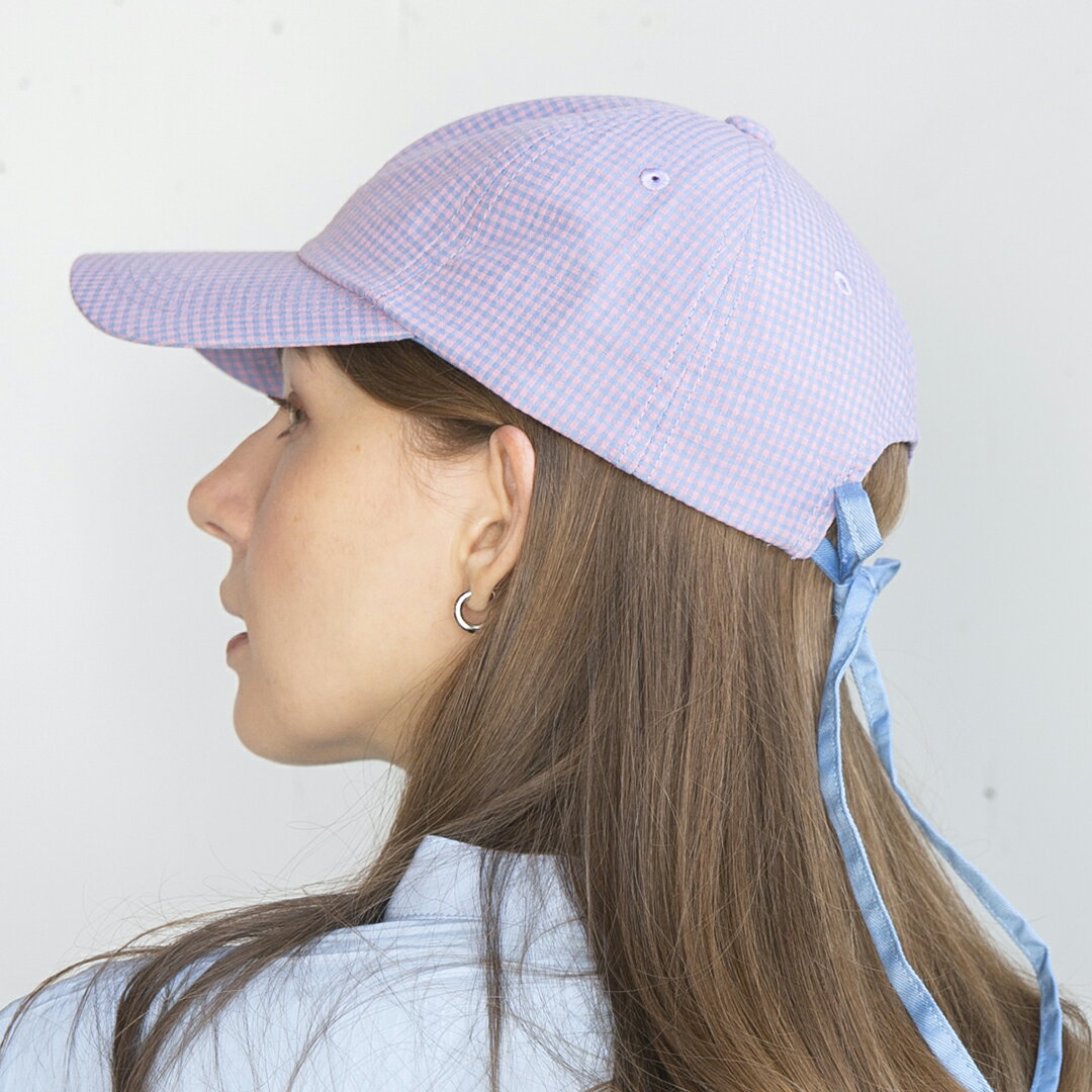 チェック柄リボンキャップ キャップ レディース 帽子 コットンキャップ 14+ イチヨン プラス / 103884