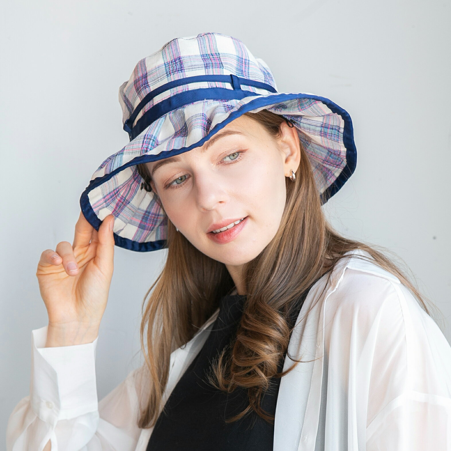 柄タックハット ハット レディース 帽子 サファリハット 14+ イチヨン プラス / 103927