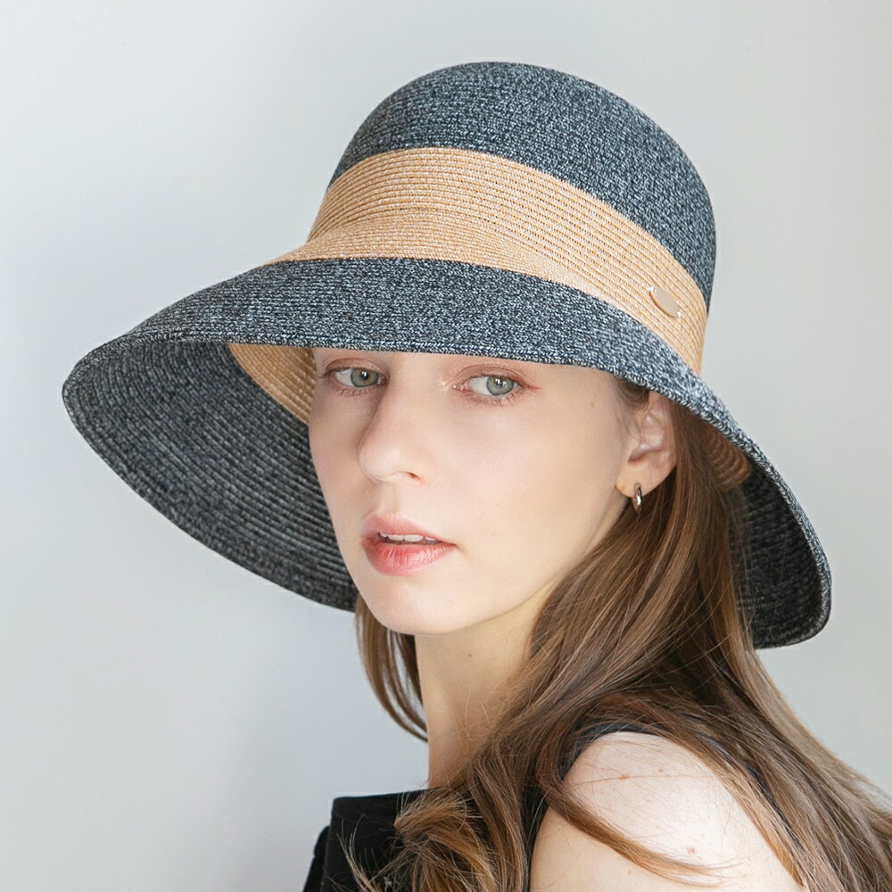 洗えるブレードツートンハット ハット レディース 帽子 麦わら帽子 麦わら マリン かわいい おしゃれ シンプル スタンダード ベーシック ノーマル ノームコア 14+ イチヨン プラス / 103939