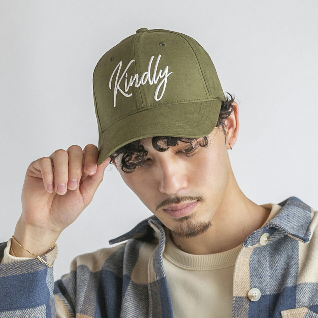 フロントスマートkindly刺繍キャップ