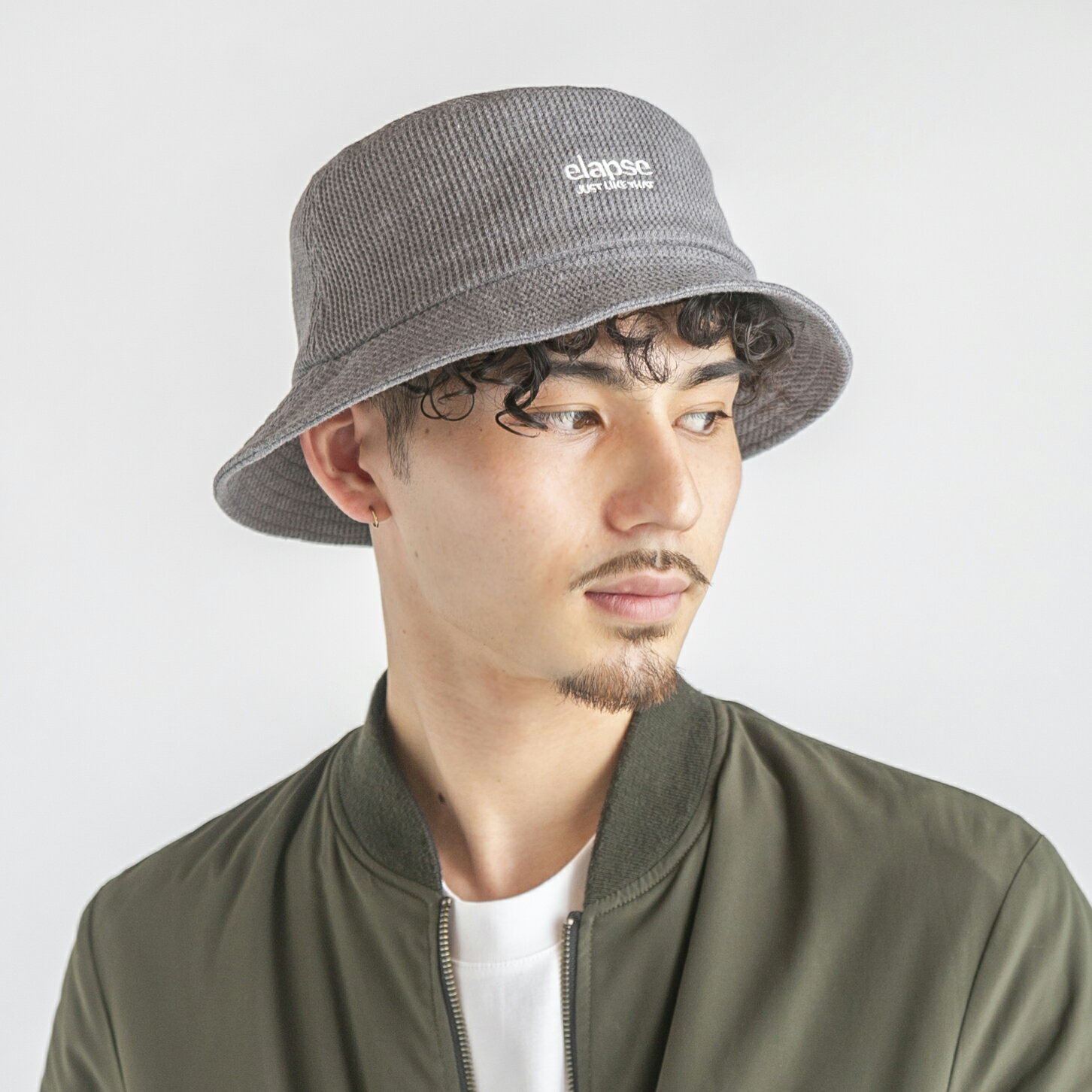 elapse刺繍ワッフルバケットハット