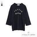 a piece of Library アピースオブライブラリー JARDIN 7分袖 ロゴTシャツ  レディース カットソー ロゴティー ティーシャツ 220109