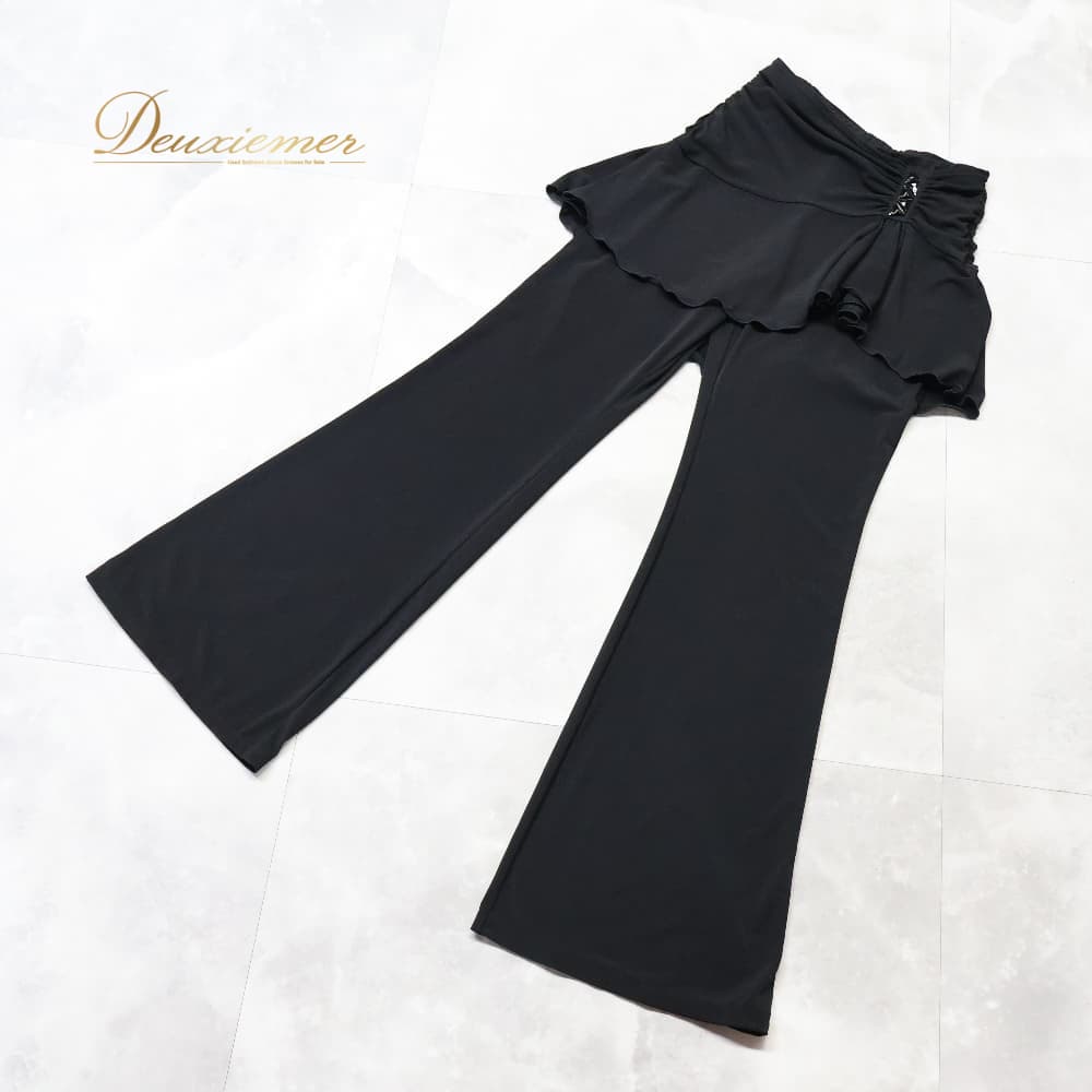 乐天商城 - 【中古】 Chacott チャコット 社交ダンス 衣装 ボトムス ブラック系 黒 ズボン パンツ 無地 シンプル 練習 レッスン 伸縮 ストレッチ 日本製 装飾 上品 かわいい ダンス衣装 イベント Mサイズ E003-2510715000458