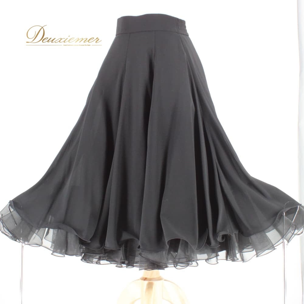 乐天商城 - 【中古】 Lovely Dancing 社交ダンス 衣装 スカート レッスンウェア ブラック系 黒 無地 シンプル スタンダード フォーマル 練習着 上品 レディース レディーススカート ダンス衣装 レッスン着 練習用 スタンダード用 フォーマル用 黒スカート Mサイズ H012-2510718012175
