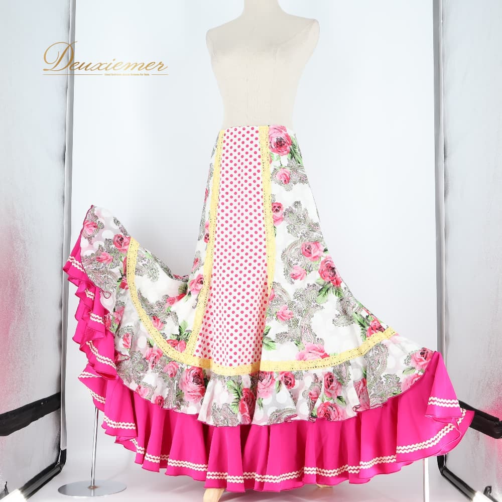 【中古】 SONIA JOHNES ソニアジョーンズ フラメンコ 衣装 ファルダ スカート ピン...