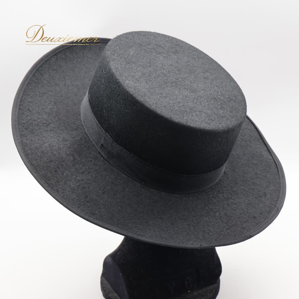 【中古】GRAN MODA フラメンコ 衣装 コルドベス ハット 帽子 ブラック系 黒 無地 ...