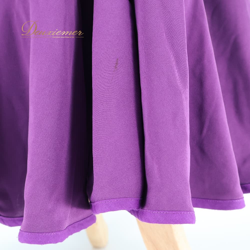 【中古】 フラメンコ 衣装 ファルダ スカート パープル系 紫 無地 ボランテ フリル...