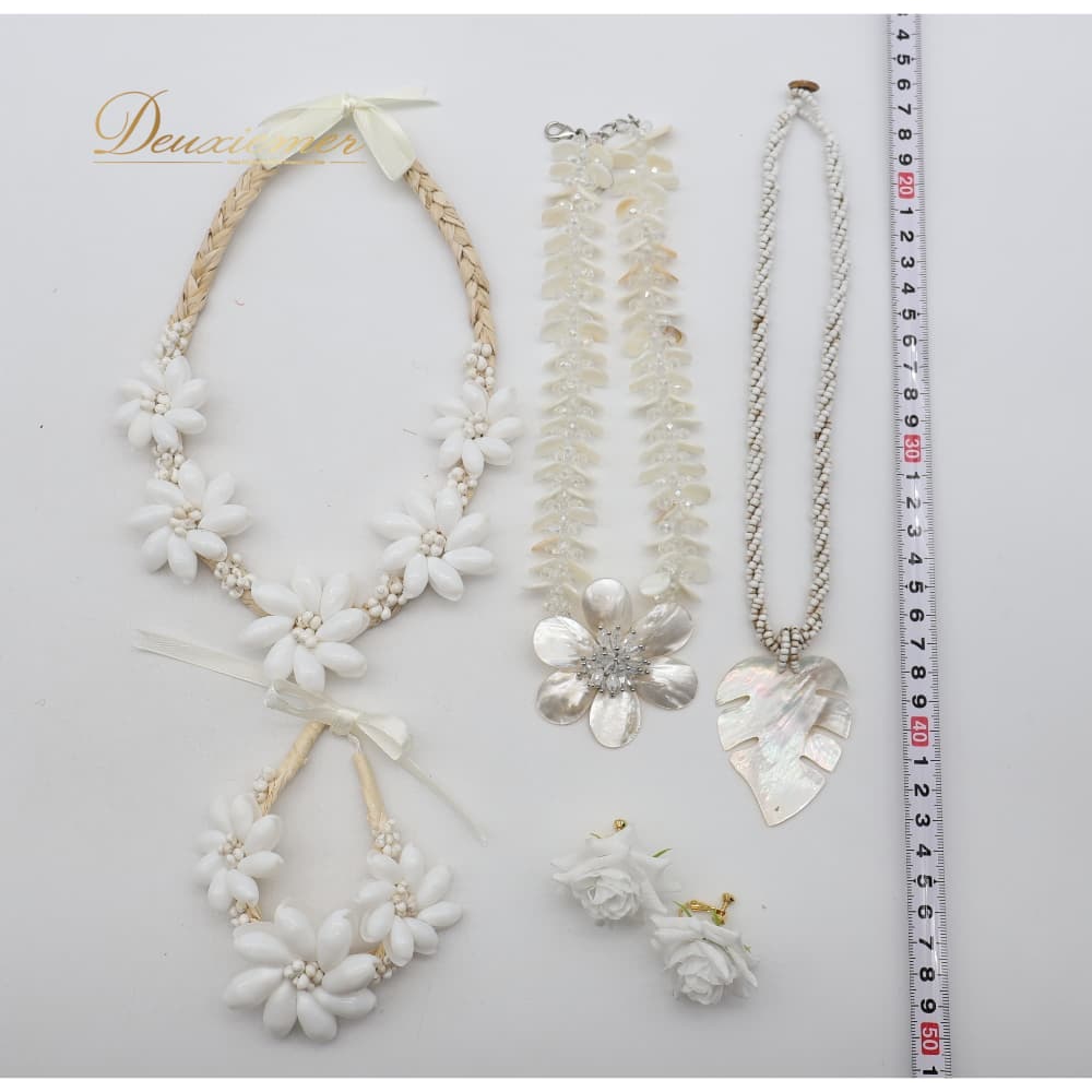 【中古】 フラダンス 小物 まとめ売り 全7点 セット シェルネックレス ネックレス ...