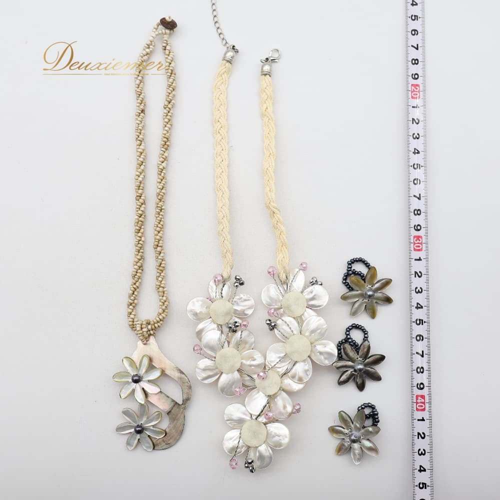 【中古】 フラダンス 小物 まとめ売り 全7点 セット シェルネックレス ネックレス ...