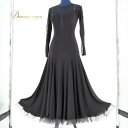 【中古】gentil ジャンティ 社交ダンス 衣装 スタンダード ドレス ワンピース フォーマル ダンス衣装 レディース Mサイズ ブラック系 フリル 上品 綺...