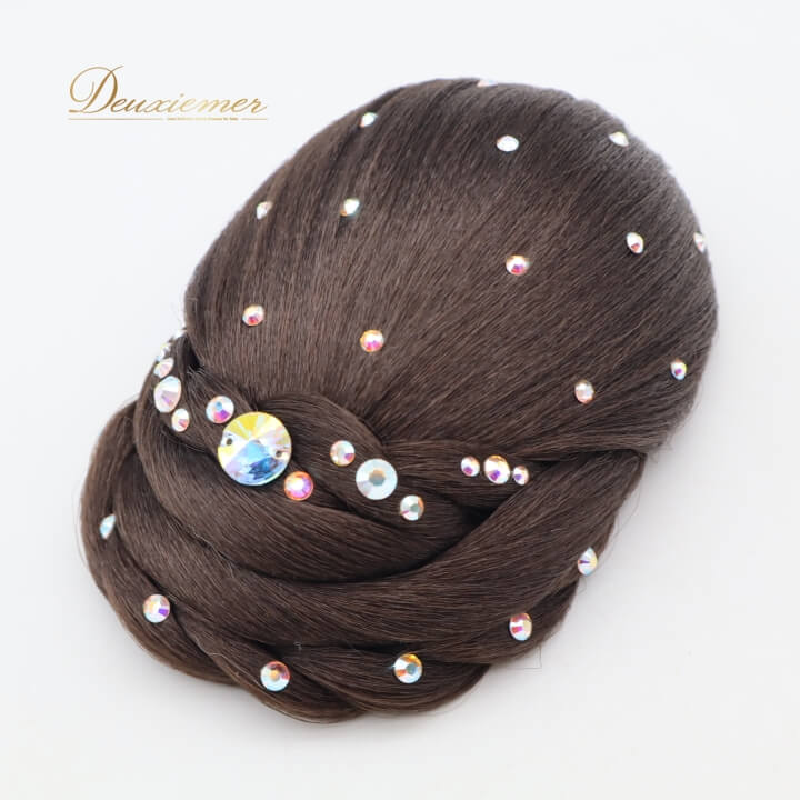 【中古】社交ダンス 小物 シニヨン カップ ヘアアクセサリー コーム つけ毛 つけ髪 髪飾り 茶色 団子 ブラウン系 アクセサリー 髪飾り つけ毛 おしゃれ デ...