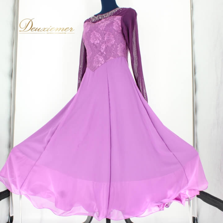 【中古】prima boutique プリマブティック 社交ダンス 衣装 スタンダード ドレス ワンピース レッスン..