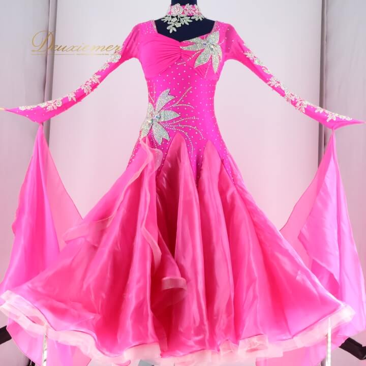 【中古】社交ダンス 衣装 スタンダード スタンダードドレス ワンピース ドレス フロート デモ 競技 フ..