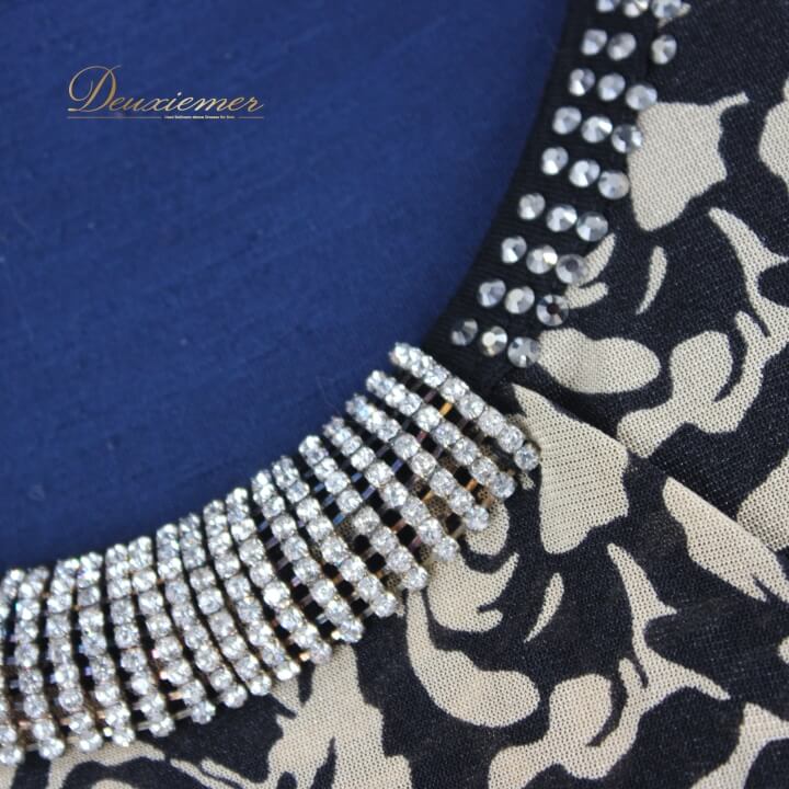 【中古】ICHIOKU イチオク 社交ダンス 衣装 スタンダード トップス レッスンウェア レディース オールシーズン 黒 花柄 ベージュ系 ラインストーン 長袖 大人かわいい おしゃれ フェミニン エレガント 伸縮性あり カジュアル シック デザイン D071-2510701003289 3