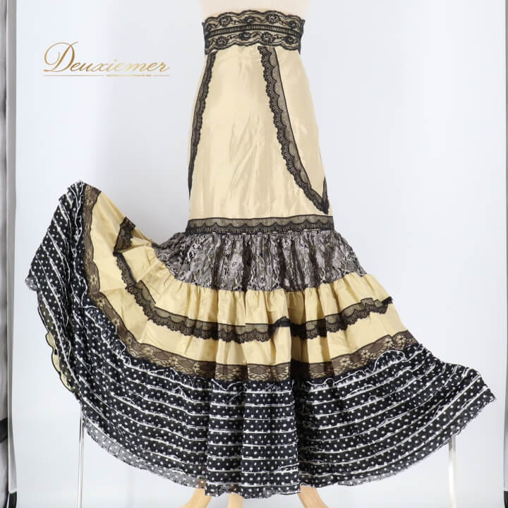 【中古】SONIA JOHNES ソニアジョーンズ フラメンコ 衣装 ファルダ スカート ボランテ フリル レース ..