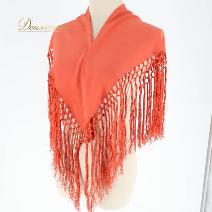 【中古】フラメンコ 衣装 シージョ ピキージョ 小物 オレンジ系 朱色 トライアングル フレコ ダンス 無..