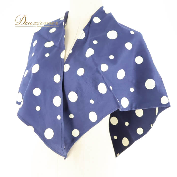 【中古】フラメンコ 衣装 シージョ ピキージョ 小物 ネイビー系 紺 ホワイト系 白 水玉模様 柄 三角形 ..