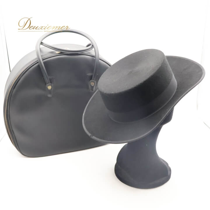 【中古】フラメンコ コルドベス ハット 帽子 ケース バッグ 鞄 まとめ売り 2点セット 小物 小道具 ブラック系 黒 無地 ダンス用 練習 舞台 コルドベス ...