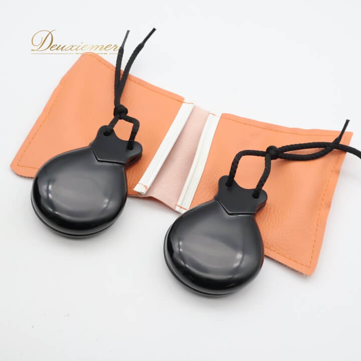 【中古】フラメンコ パリージョ カスタネット HERNANDEZ ブラック系 黒 小物 小道具 ペア 両手 ダンス..