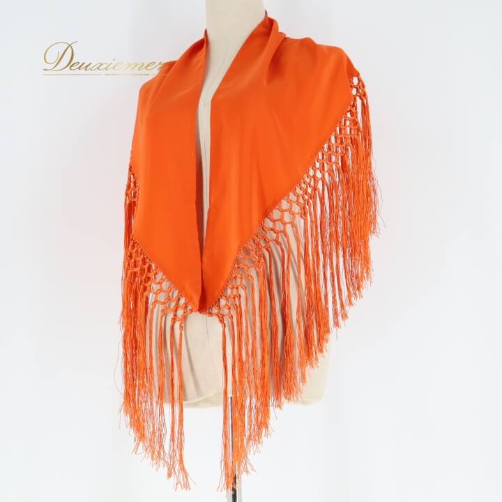 【中古】フラメンコ 衣装 シージョ トライアングル 無地 フレコ フリンジ ダンス パーティ 発表会 三角..