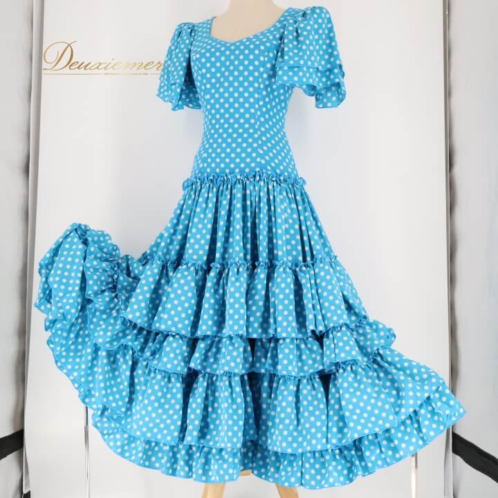 【中古】フラメンコ 衣装 ワンピース ドレス コスチューム ステージ衣装 パーティードレス レディース ..