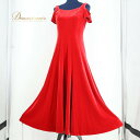 【中古】Hula Dream フラドリーム フラダンス 衣装 ワンピース ドレス レッド系 フラ ダンス 赤 ベロア 光沢 鮮やか シンプル 無地 上品 ハワイ...