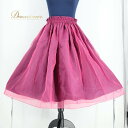 【中古】フラダンス 衣装 パウスカート ピンク系 フラ ダンス 無地 シンプル ハワイアン 紺 オーガンジー アロハ 鮮やか 透け感 ふんわり スカート ネイビー系