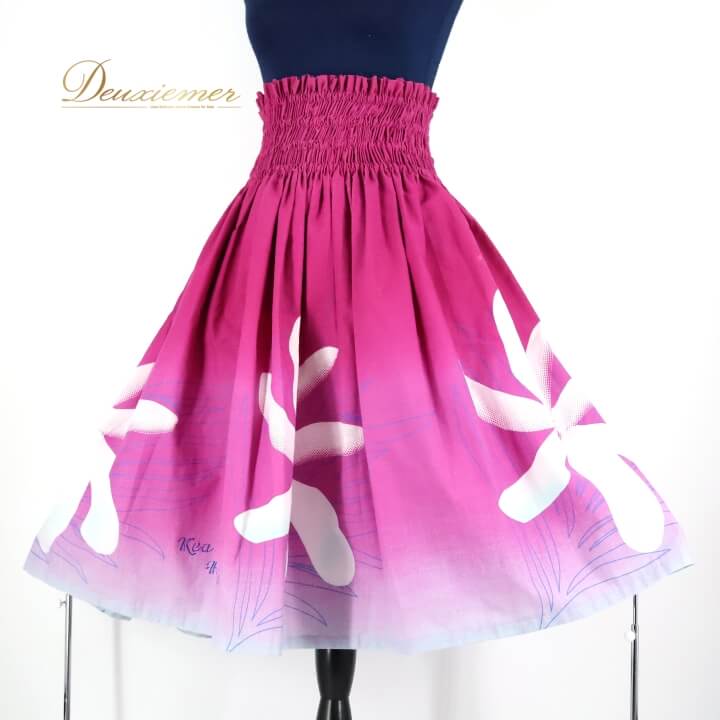 【中古】エムエムジェイ フラダンス 衣装 パウスカート パープル系 日本製 グラデーション 花柄 フラワ..