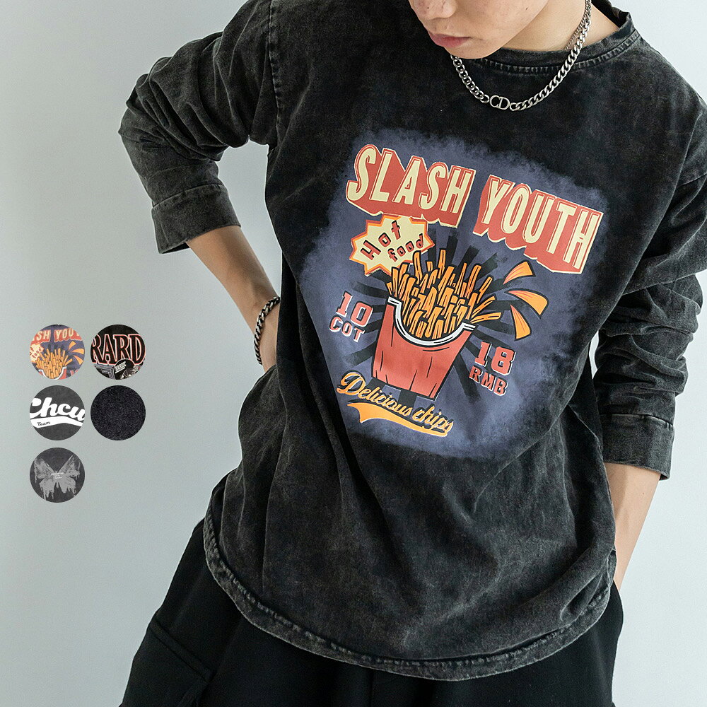乐天商城 - ロンT トップス 長袖 Tシャツ 袖プリント オーバーサイズ 韓国ファッション メンズ レディース ユニセックス 大人 おしゃれ 人気 かわいい 秋冬 ロゴ プリント カットソー ゆったり ルームウェア ロングTシャツ 中国